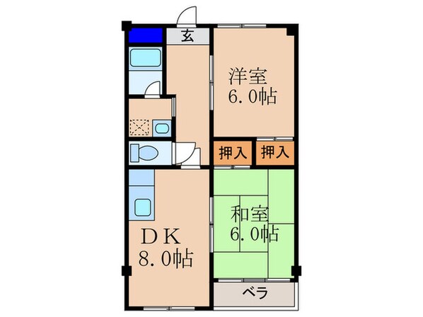 コーポラス伏見の物件間取画像